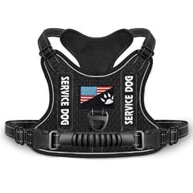 Shock Absorption Comfortable Night Vision Reflective Pet Harness Dog Vest Traction Chest Strap (Option: Black-XS)