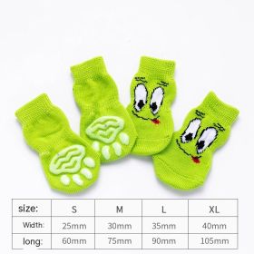 Dog Socks Booties Cat Shoes Anti-scratch (Option: Green Eyes-L)