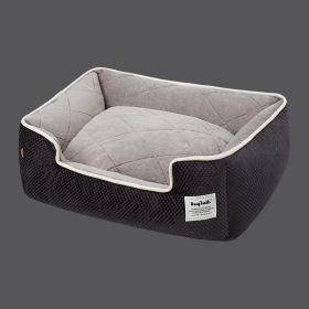 Thickened Winter Warmth Detachable And Washable Dog And Cat Litter (Option: Classic Black-50x40cm)