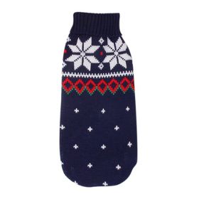 Christmas Reindeer Maple Leaf Snowflake Holiday Pet Clothes (Option: Navy Blue Snowflake-XL)