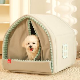 Kennel Winter Warm Small Dog House Closed (Option: Warm CUTE House-S)