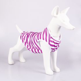 Pet Vest Comfortable Breathable Stripes Vest Dog Clothes (Option: Purple white-S)