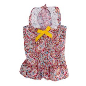 Cute Pet Skirt Bow Thin Dog Clothes (Option: Red Paisley-M)