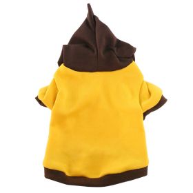 Pet Clothes Dog Fleece Padded Coat Hooded Sweater (Option: Yellow-S)