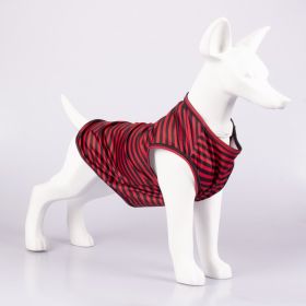 Pet Vest Comfortable Breathable Stripes Vest Dog Clothes (Option: Red Black-XS)