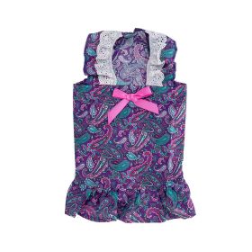 Cute Pet Skirt Bow Thin Dog Clothes (Option: Purple Paisley-S)