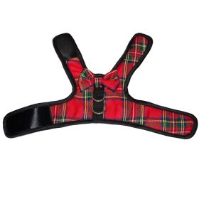 Pet Clothes Plaid Dog Breathable Velcro Vest (Option: Plaid Bow-M)