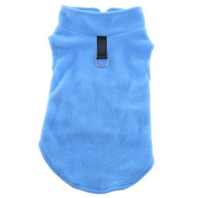 Pet Clothes Dog Polar Fleece Thickened Warm Vest (Option: Blue-S)