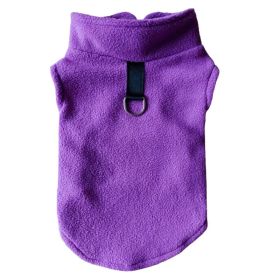 Pet Clothes Dog Polar Fleece Thickened Warm Vest (Option: Purple-XS)