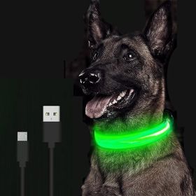 LED Glowing Dog Collar Rechargeable Luminous Collar Adjustable large Dog Night Light Collar Pet Safety Collar for Small Dogs Cat ,halloween pet collar (Color: Yellow Battery, Size: M)