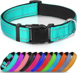 Reflective Dog Collar; Soft Neoprene Padded Breathable Nylon Pet Collar Adjustable for Medium Dogs (Color: Pink, Size: X-Large (Pack of 1))