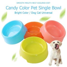 1Pc High Quality Solid Color Pet Bowls Candy-Colored Lightweight Plastic Single Bowl Small Dog Cat Pet Bowl Pet Feeding Supplies (Color: Pink, Size: M)