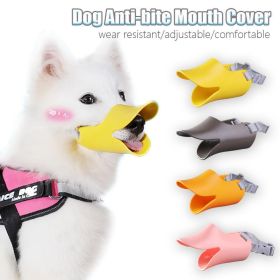 Adjustable Dogs Anti-bite Mouth Cover Muzzle Silicone Duck Mouth Mask For Dog Stop Barking Dog Pet Mouth Cover Pet Dog Supplies (Color: Blue, Size: L)