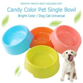 1Pc High Quality Solid Color Pet Bowls Candy-Colored Lightweight Plastic Single Bowl Small Dog Cat Pet Bowl Pet Feeding Supplies (Color: Yellow, Size: M)