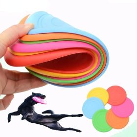 Soft Non-Slip Dog Flying Disc Silicone Game Frisbeed Anti-Chew Dog Toy Pet Puppy Training Interactive Dog Supplies (Color: black)