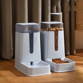 Pet Double Bowl Automatic Feeder Waterer (Dimensions: White, Color: Water feeder)