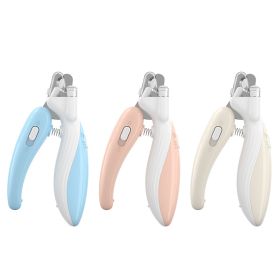 Ai Wo Pet Nail Clipper, Dog Nail Knife, Cat Nail Pliers, LED Electric Nail Grinder, and Pet Products Are Popular (Specifications: Peach powder, colour: Little Whale)