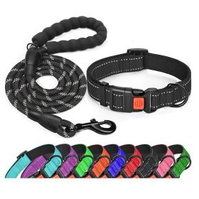 No Pull Dog Harness; Adjustable Nylon Dog Vest & Leashes For Walking Training; Pet Supplies (Color: black, Size: L)