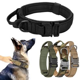 Tactical Pet Collar; Dog Collar With Handle; Military Heavy Duty Dog Collars For Medium Large Dogs (Color: Army Green, Size: L)