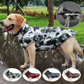 Winter windproof dog warm clothing; dog jacket; dog reflective clothes (colour: Red grid, Size: 5XL)