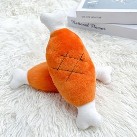 Double-bone Chicken Leg Plush Toy Vocal Connotation BB Pet Dog Cat Toy Supplies.dog chew toy (Color: Chicken Leg Toy)