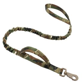 k9 leash; Bungee Dog Leash Tactical Dog Leash Nylon Adjustable Tactical Leash for Dogs Quick Release Military Dog Leash with 2 Control Handle; Bungee (Specifications (length * width): 100-150cm, colour: Military green)