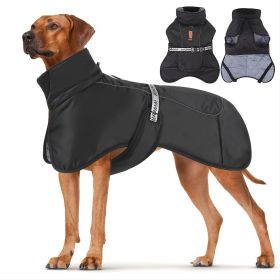 Large Dog Winter Coat Wind-proof Reflective Anxiety Relief Soft Wrap Calming Vest For Travel (Color: black, Size: 3XL)