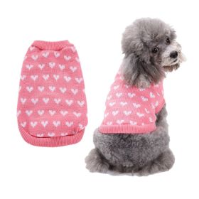 Pet Dog Sweater Turtleneck Dog Knitwear Warm Pet Sweater (Color: Pink, Size: XL)