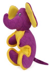 Pet Life Cartoon Funimal Plush Animal Squeak Chew Tug Dog Toy (Color: purple)