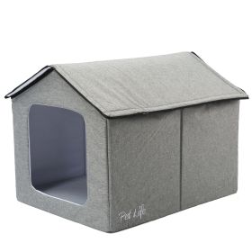 Pet Life "Hush Puppy" Electronic Heating and Cooling Smart Collapsible Pet House (Color: Grey, Size: small)