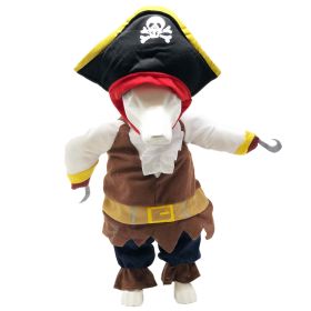 Pet Life 'Captain Snuggles' Pirate Pet Dog Costume Uniform (Color: Navy, Size: X-Large)