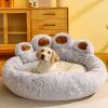 Dog Bed Cat Pet Sofa Cute Bear Paw Shape Comfortable Cozy Pet Sleeping Beds For Small, Medium, And Large Dogs And Cats, Soft Fluffy Faux Fur Cat Cushi