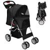 Simple Desight Foldable 4-Wheel Pet Stroller With Storage Basket