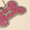 Metal Pet ID Tags With Pink Bone Shape For Dogs