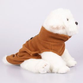 Pet Clothes Dog Polar Fleece Thickened Warm Vest (Option: Brown-M)