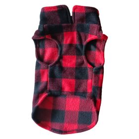 Pet Clothes Dog Polar Fleece Thickened Warm Vest (Option: Plaid-M)