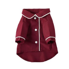 Pet Pajamas Dog Pajamas Small Dog Cat Clothing (Option: Wine Red-L)