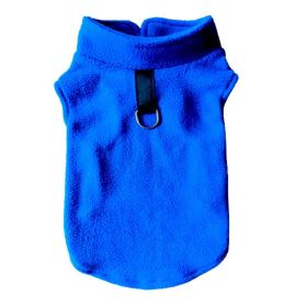 Pet Clothes Dog Polar Fleece Thickened Warm Vest (Option: Dark Blue-L)