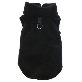 Pet Clothes Dog Polar Fleece Thickened Warm Vest (Option: Black-XL)