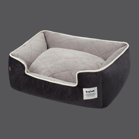 Thickened Winter Warmth Detachable And Washable Dog And Cat Litter (Option: Classic Black-62x50CM)