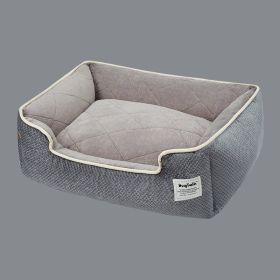 Thickened Winter Warmth Detachable And Washable Dog And Cat Litter (Option: Quietly Elegant Gray-62x50CM)