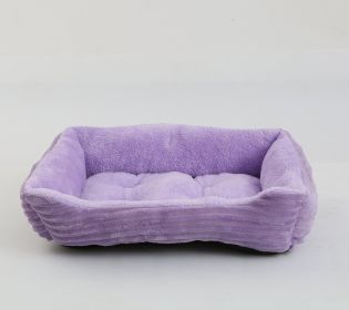 Four Seasons Universal Pet Bed Candy Color Square Kennel Teddy Pomeranian Mat Cat Nest Pet Bed (Option: Light Purple-XXL)